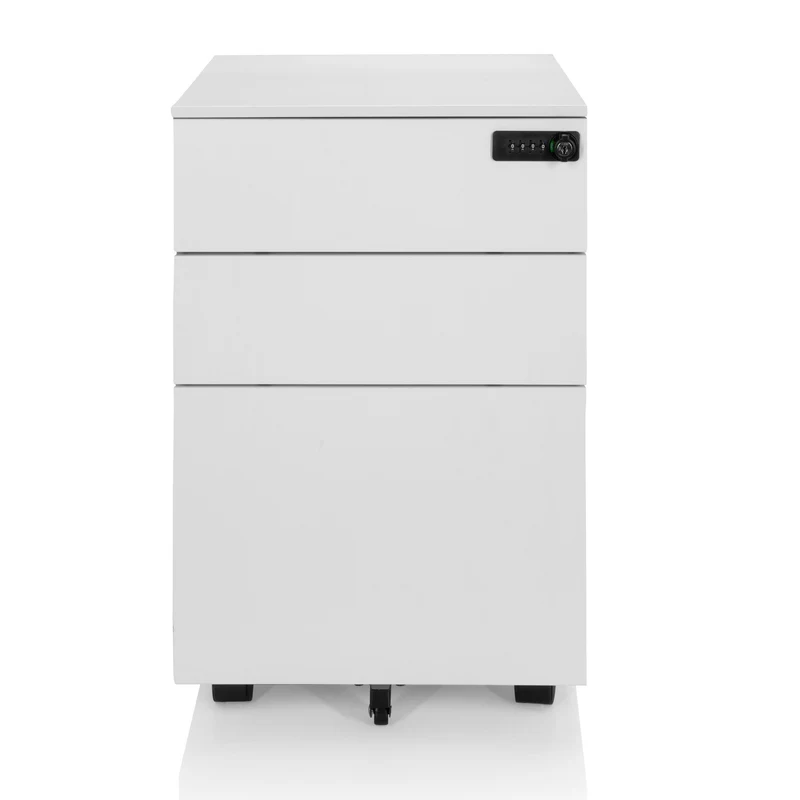 B-Ware hjh OFFICE Rollcontainer COLOR OS I Schubladencontainer weiß mit Zahlenschloss