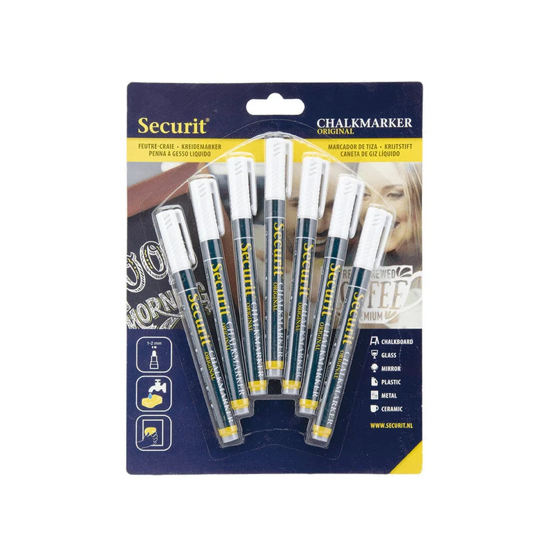 Securit® Kreidemarker, 1-2mm, 7er-Set, Weiss