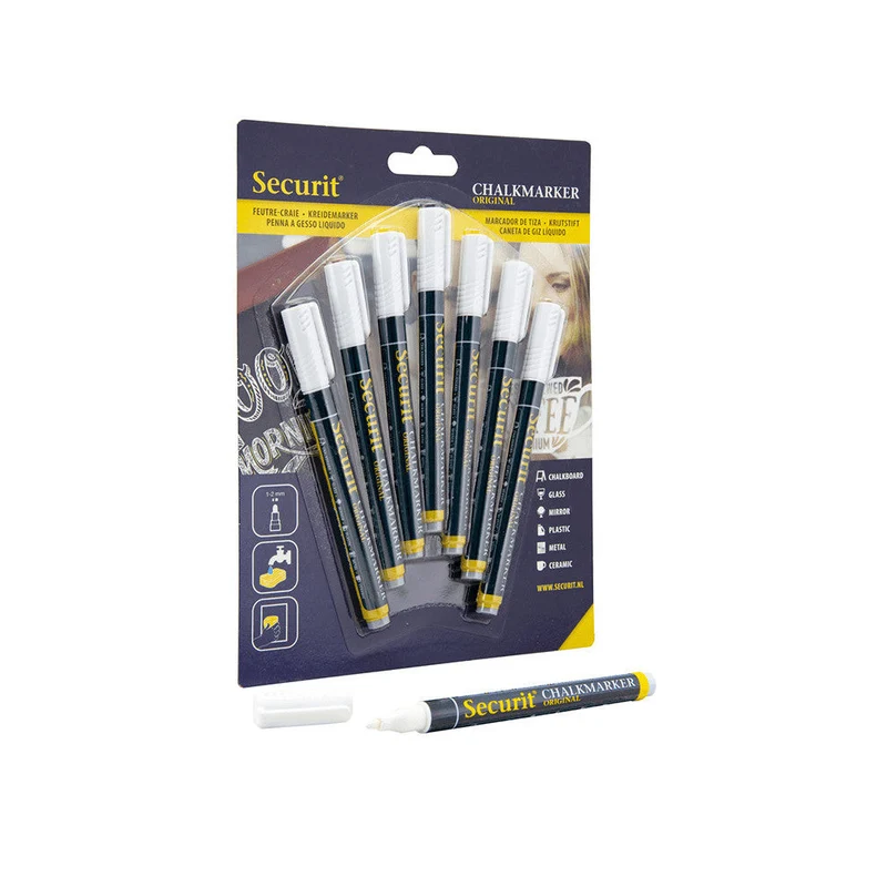 Securit® Kreidemarker, 1-2mm, 7er-Set, Weiss