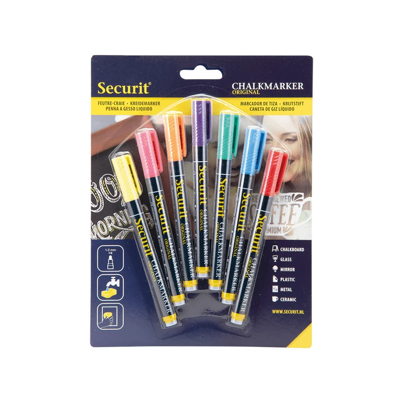 Securit® Kreidemarker, 1-2mm, 7er-Set, Farbig