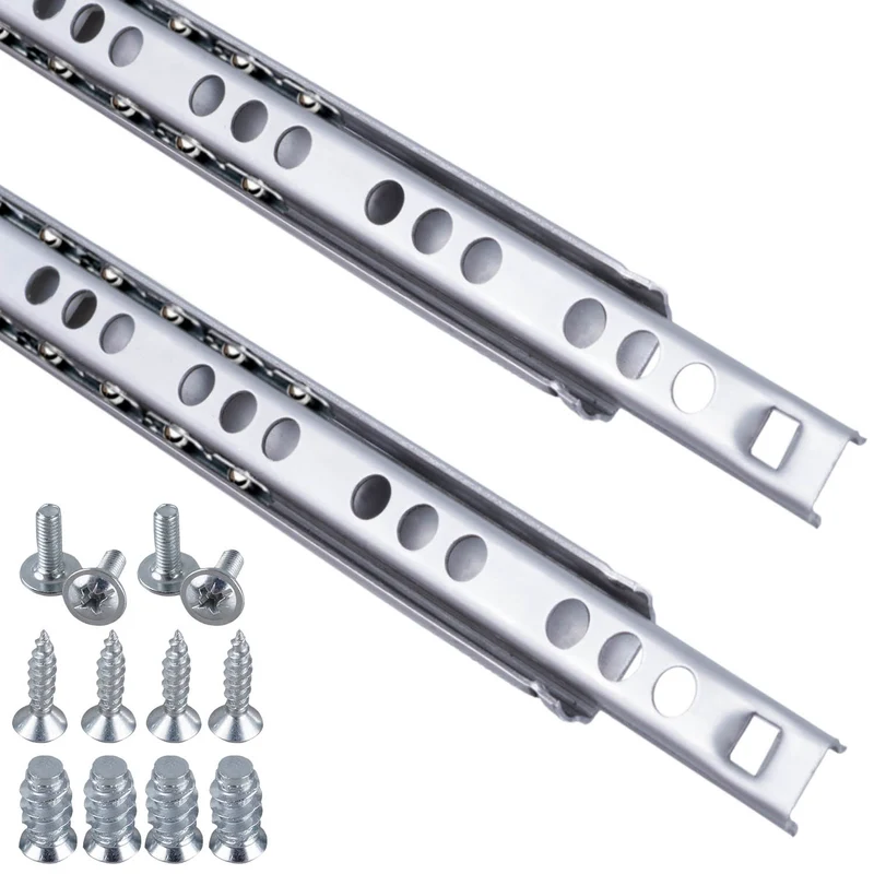 Schubladenschiene Teilauszug 17mm Nuthöhe aus Stahl 1 Paar