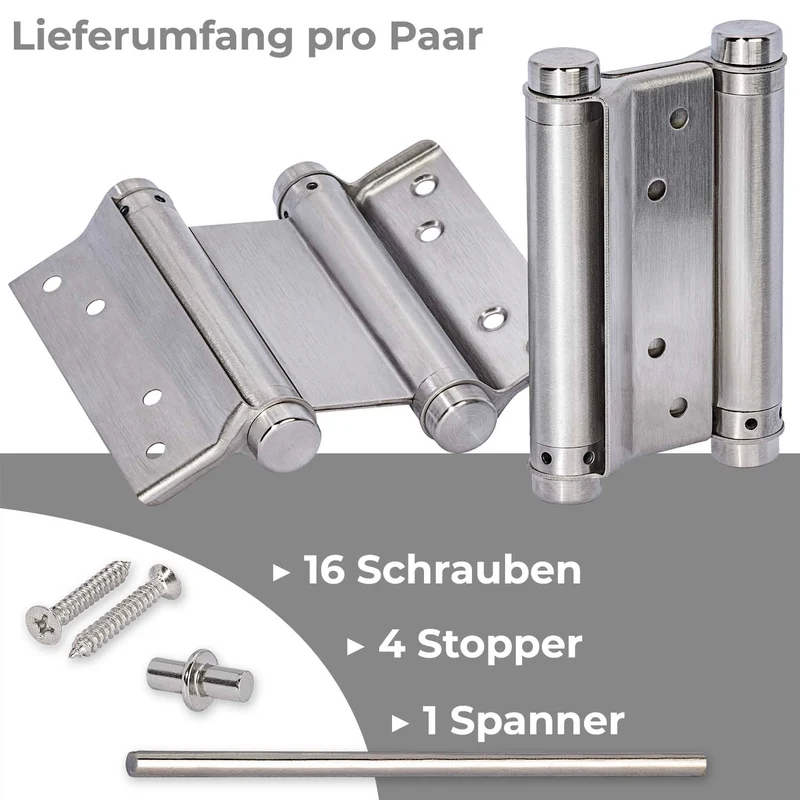 Scharniere aus Edelstahl Pendeltürscharnier (1 Paar) - in vier Größen