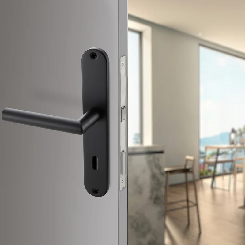 Türgriff Langschild Schwarz Standard | für WC-, Innen- & Haustüren 235x40mm EMILIA