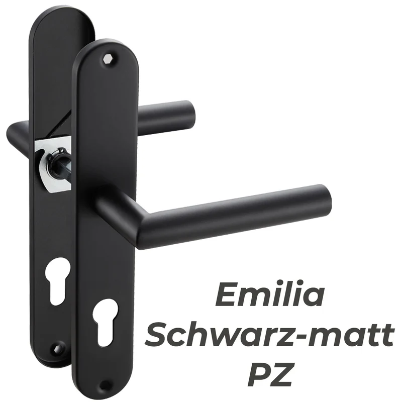 Türgriff Langschild Schwarz Standard | für WC-, Innen- & Haustüren 235x40mm EMILIA