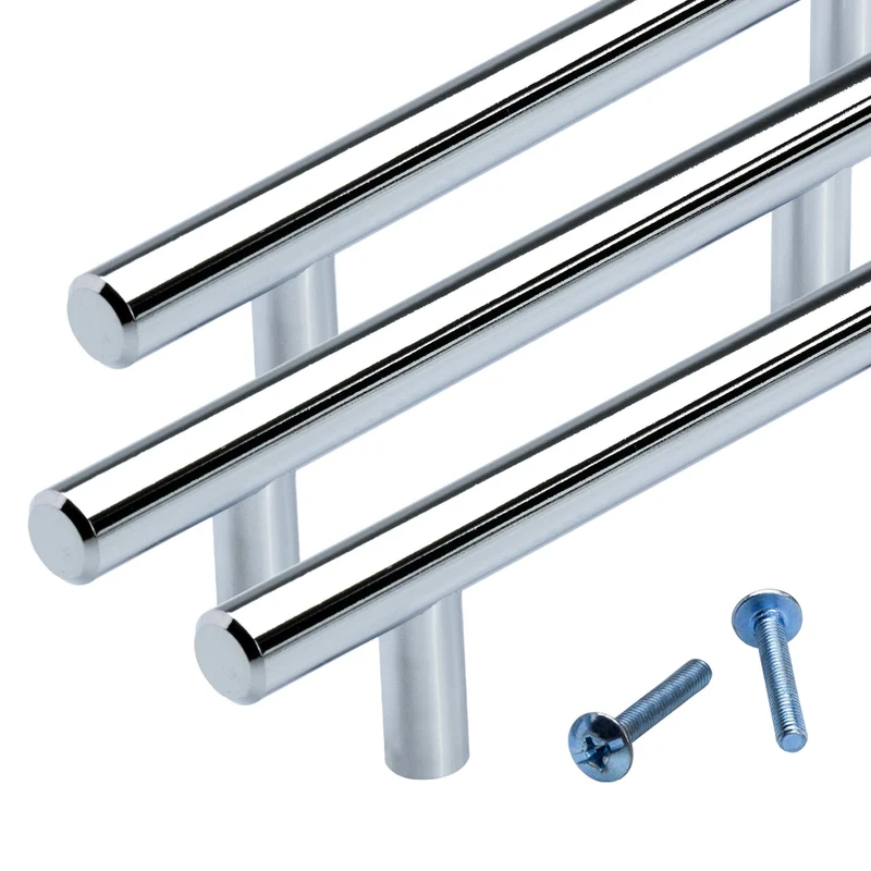Möbelgriff Metall massiv Chrom hochglanz Stangengriff Durchmesser 10mm & 12mm