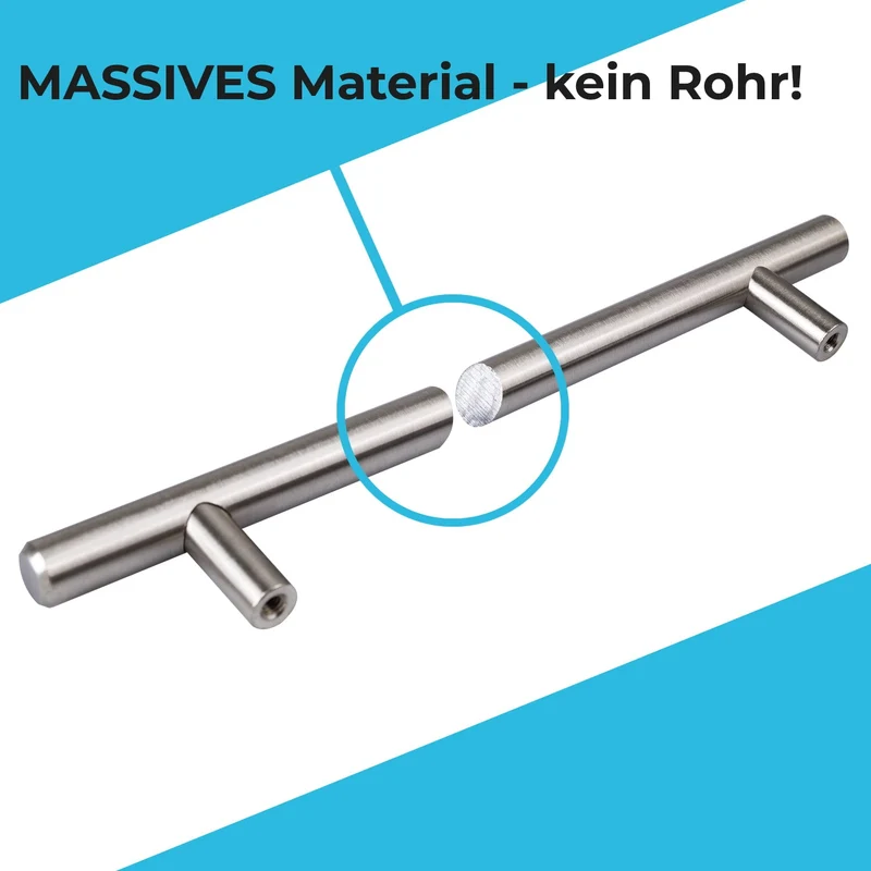 Möbelgriff Metall massiv Chrom hochglanz Stangengriff Durchmesser 10mm & 12mm