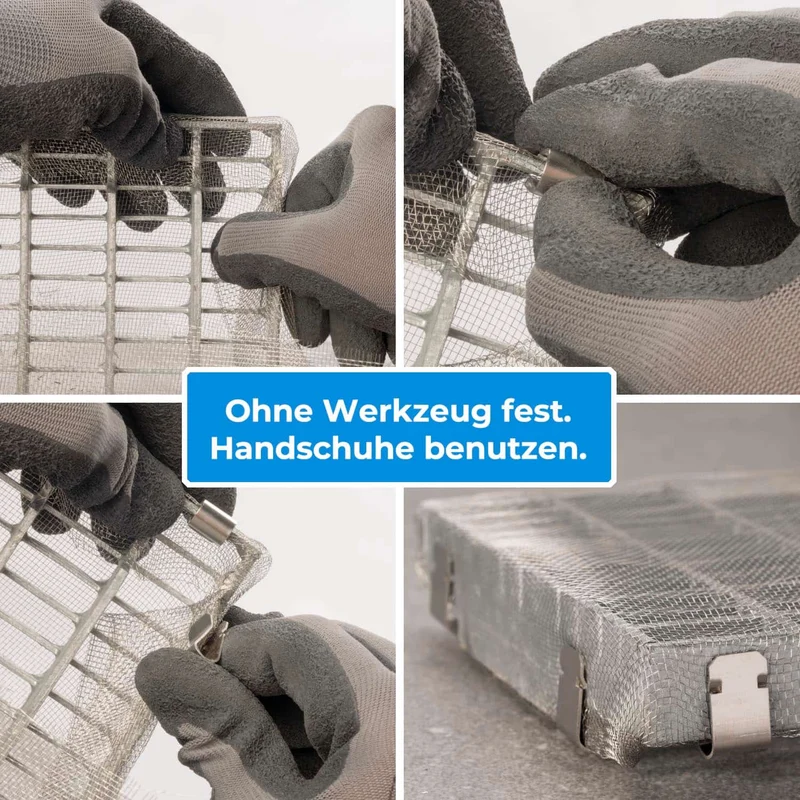 12x Befestigungsklammern Edelstahl für Lichtschachtabdeckungen 21,4mm x 12mm