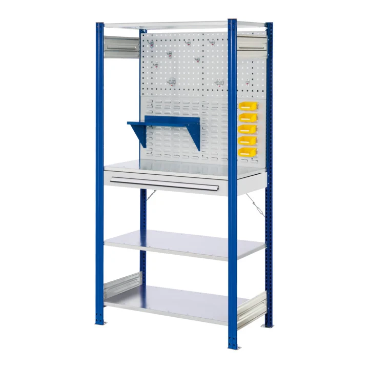 Steckregal Grundregal RAL 5010 Modell 5 von Kappes | 2000 x 1000 x 500 mm | Grundregal