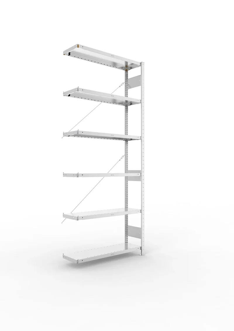 Fachbodenregal META Clip Anbauregal – 230 kg Fachlast