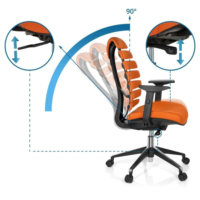 B-Ware hjh OFFICE Bürostuhl Drehstuhl ERGO LINE II Stoff orange Stuhl Möbel