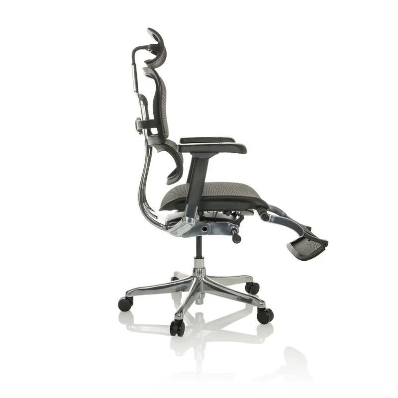 B-Ware hjh OFFICE Bürostuhl Chefsessel ERGOHUMAN PLUS LEGPRO I schwarz mit Beinablage