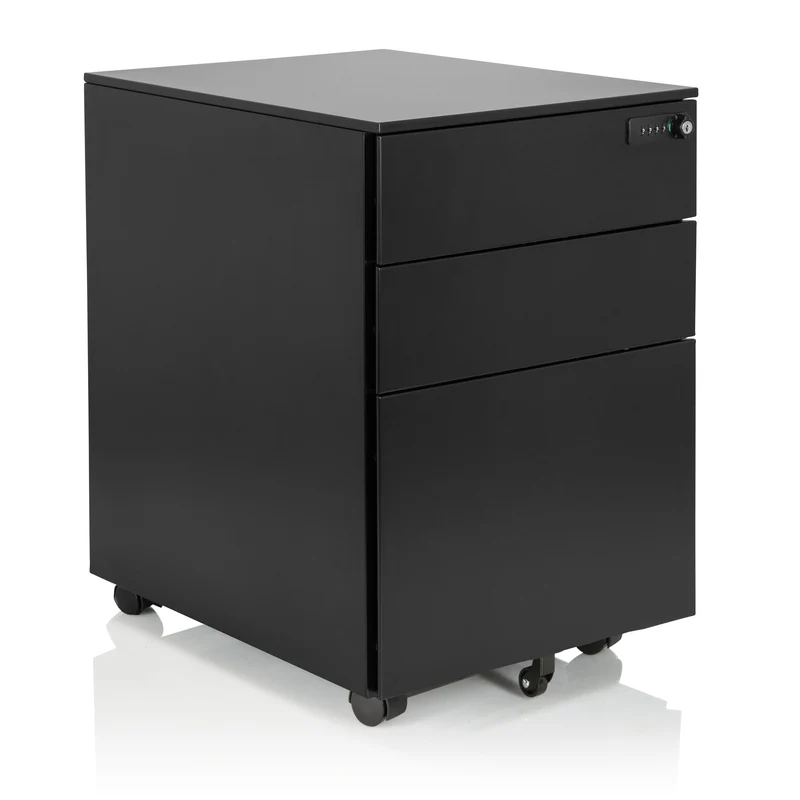 B-Ware hjh OFFICE Rollcontainer COLOR OS I Schrank Metall schwarz Zahlenschloss Büro