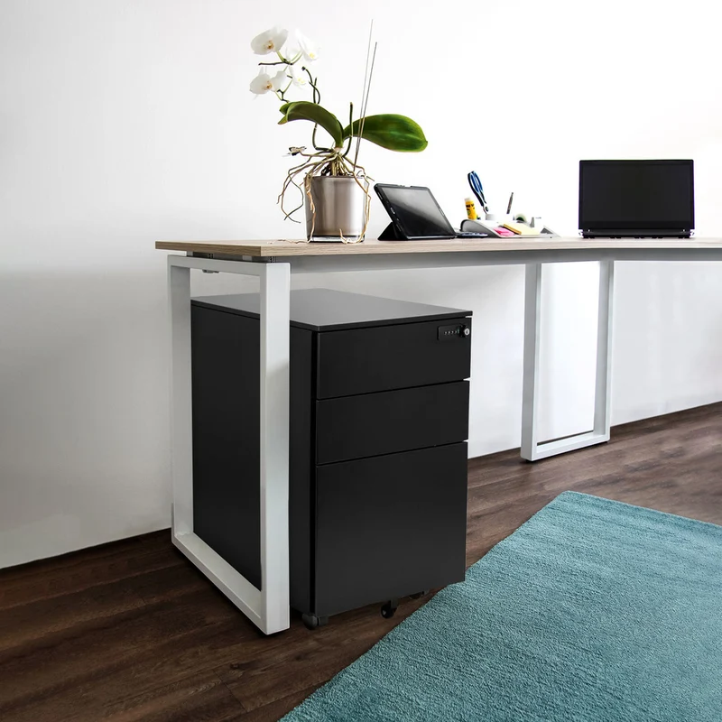 B-Ware hjh OFFICE Rollcontainer COLOR OS I Schrank Metall schwarz Zahlenschloss Büro