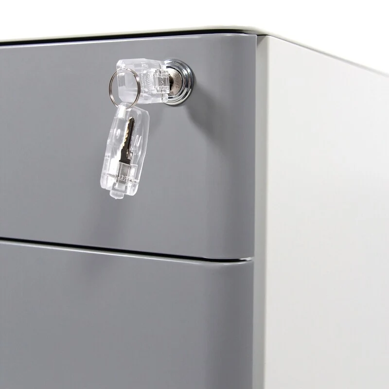 B-Ware hjh OFFICE Rollcontainer Container Schublade Metall weiß grau Hängeregistratur