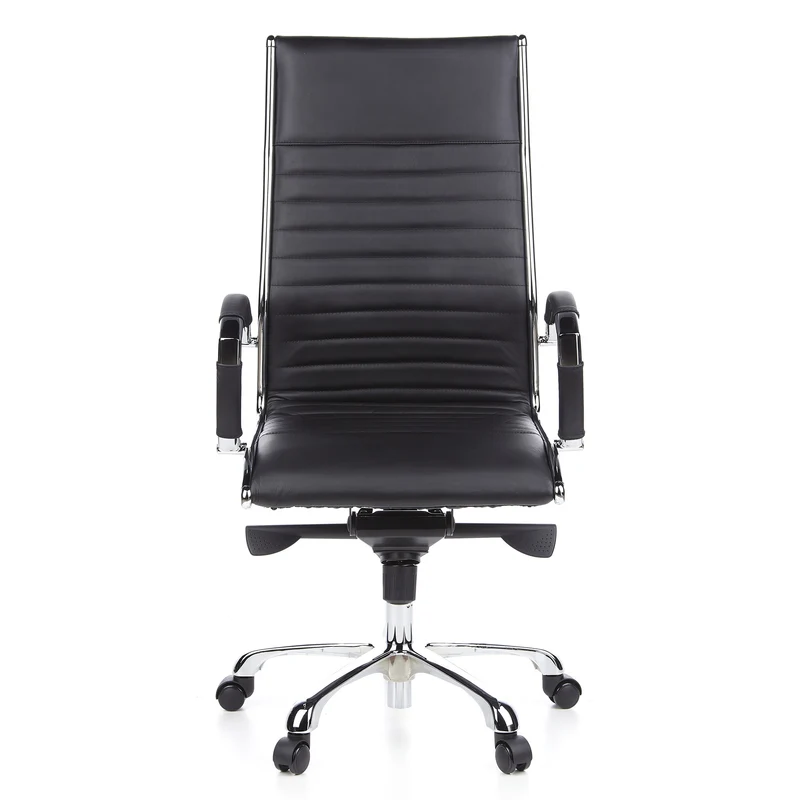 B-Ware hjh OFFICE Bürostuhl Chefsessel Drehstuhl PARMA 20 Leder schwarz Chrom 110kg