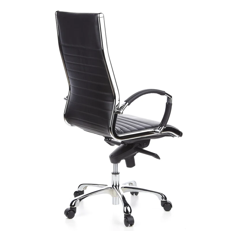 B-Ware hjh OFFICE Bürostuhl Chefsessel Drehstuhl PARMA 20 Leder schwarz Chrom 110kg
