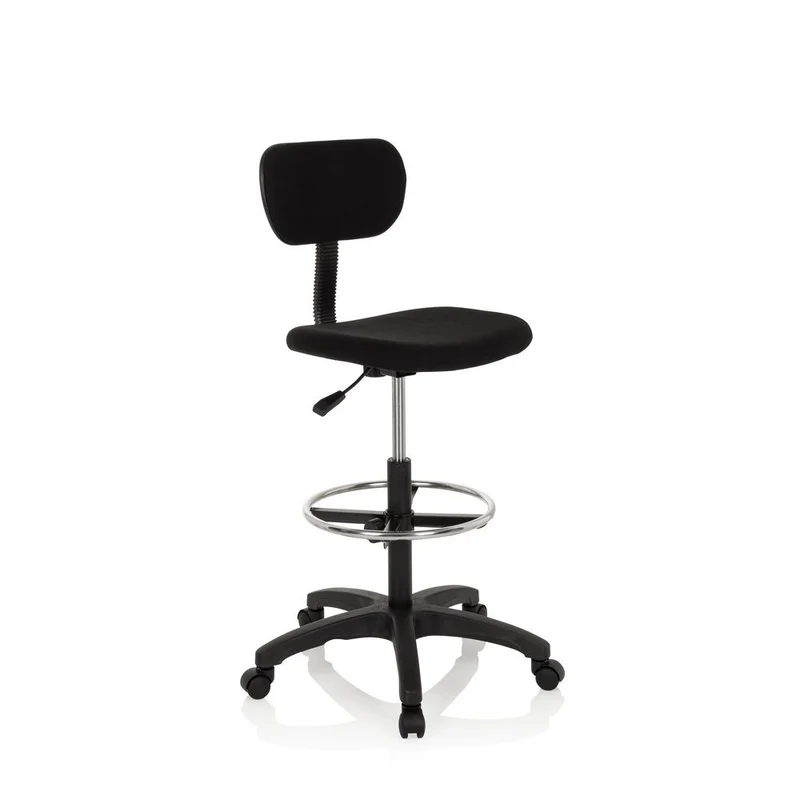 B-Ware hjh OFFICE Arbeitsstuhl TOP WORK 05 Hocker schwarz Stoff höhenverstellbar 100kg