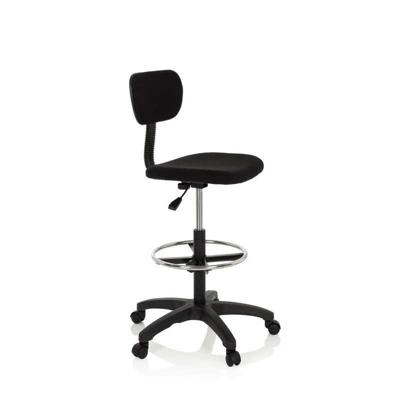B-Ware hjh OFFICE Arbeitsstuhl TOP WORK 05 Hocker schwarz Stoff höhenverstellbar 100kg