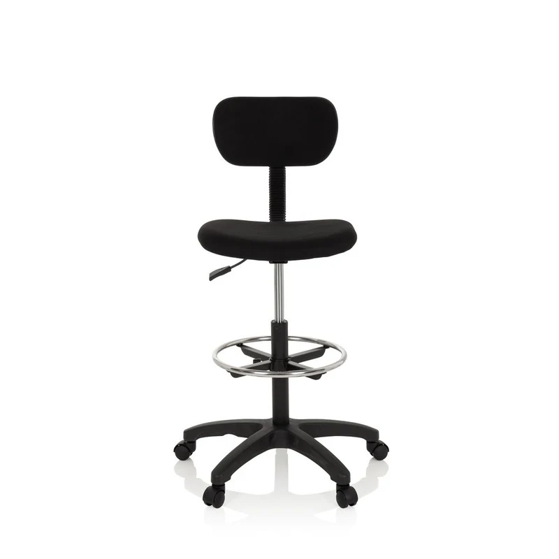 B-Ware hjh OFFICE Arbeitsstuhl TOP WORK 05 Hocker schwarz Stoff höhenverstellbar 100kg