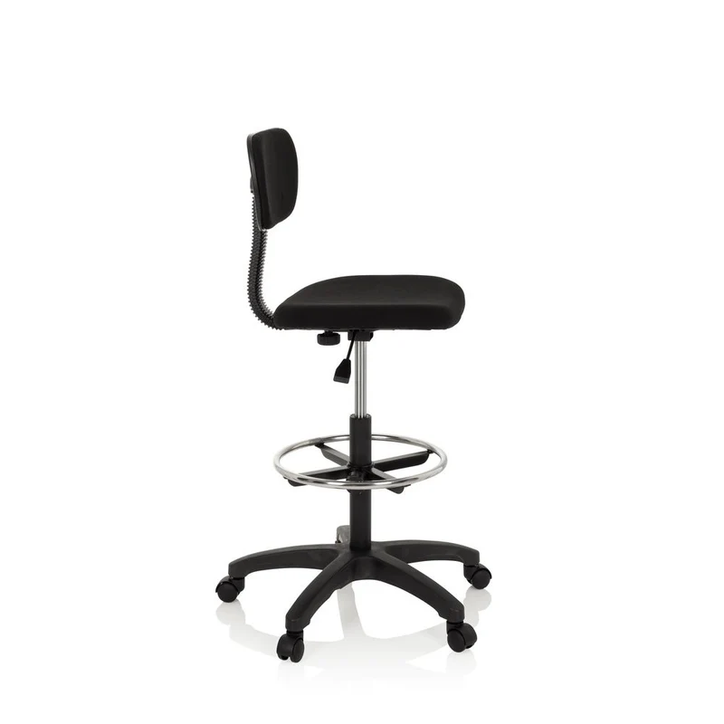 B-Ware hjh OFFICE Arbeitsstuhl TOP WORK 05 Hocker schwarz Stoff höhenverstellbar 100kg