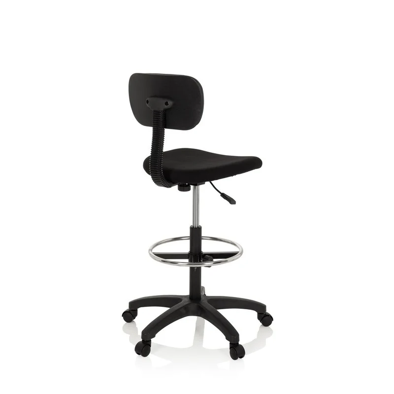 B-Ware hjh OFFICE Arbeitsstuhl TOP WORK 05 Hocker schwarz Stoff höhenverstellbar 100kg