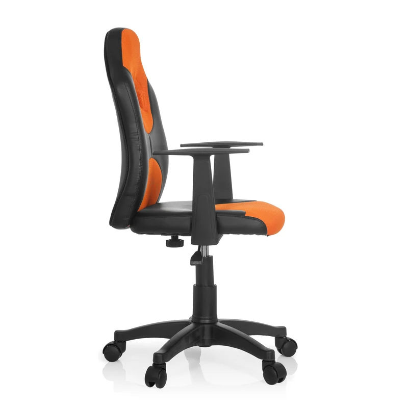 B-Ware hjh OFFICE Kinderdrehstuhl Stuhl schwarz orange Kunstleder Armlehnen Rollen