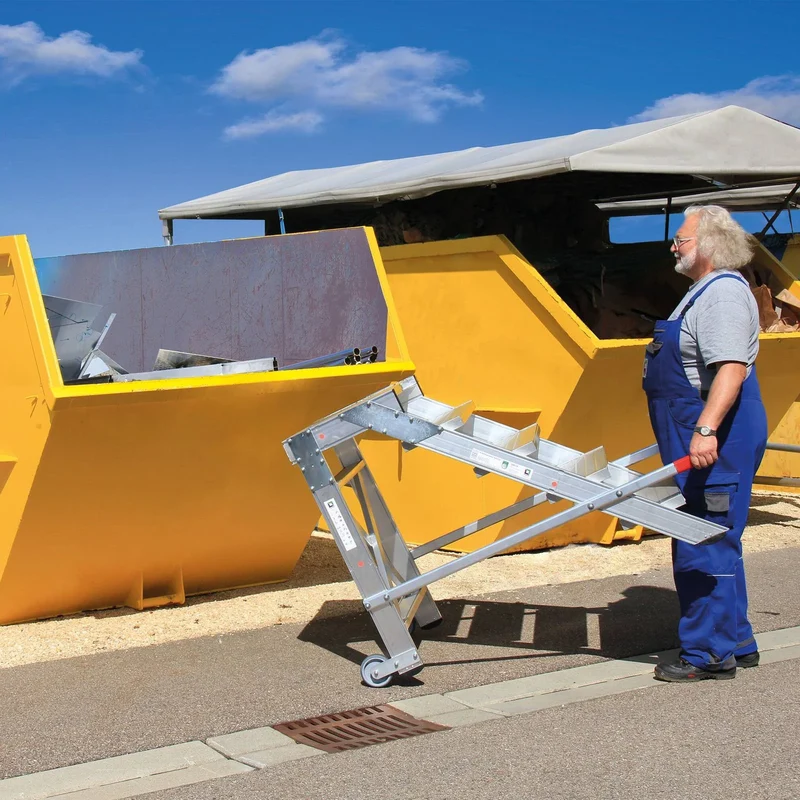 Arbeitspodest fahrbar aus Aluminium | Stufenbreite 1000 mm