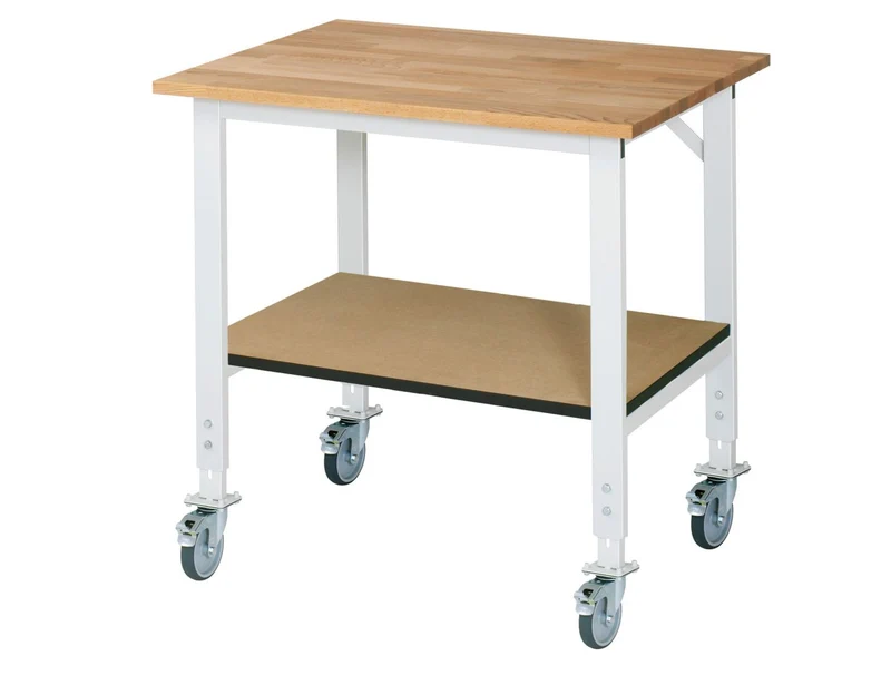 Arbeitstisch fahrbar 1.000 mm Breit mit verschiedenen Arbeitsplatten | Serie TOM