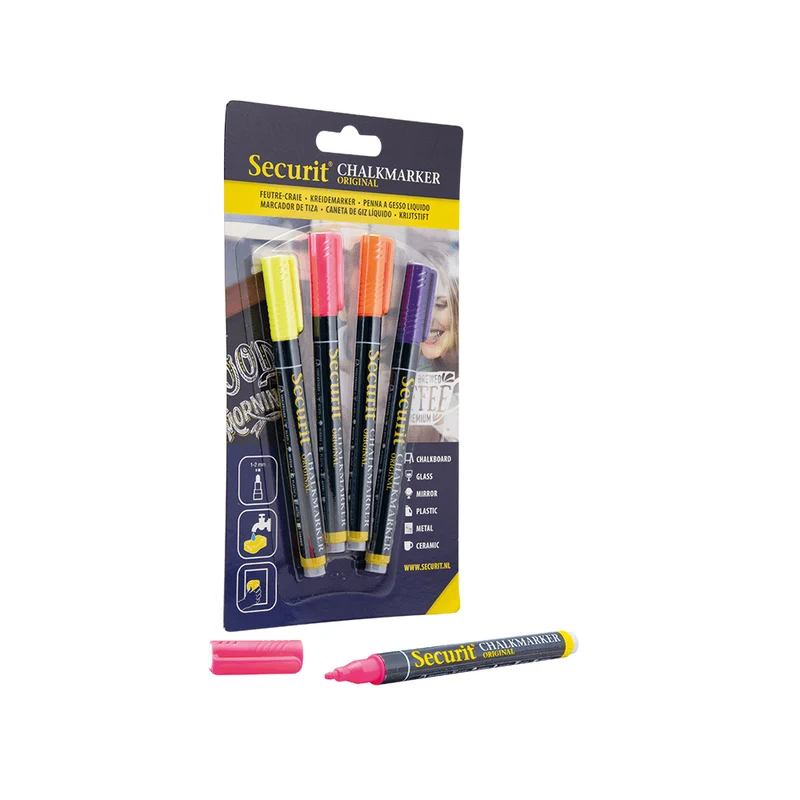 Securit® Kreidemarker, 1-2mm, 4-er Set, Tropical
