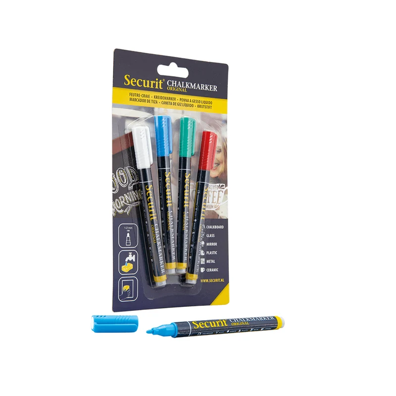 Securit® Kreidemarker, 1-2mm, 4er-Set, Farbig