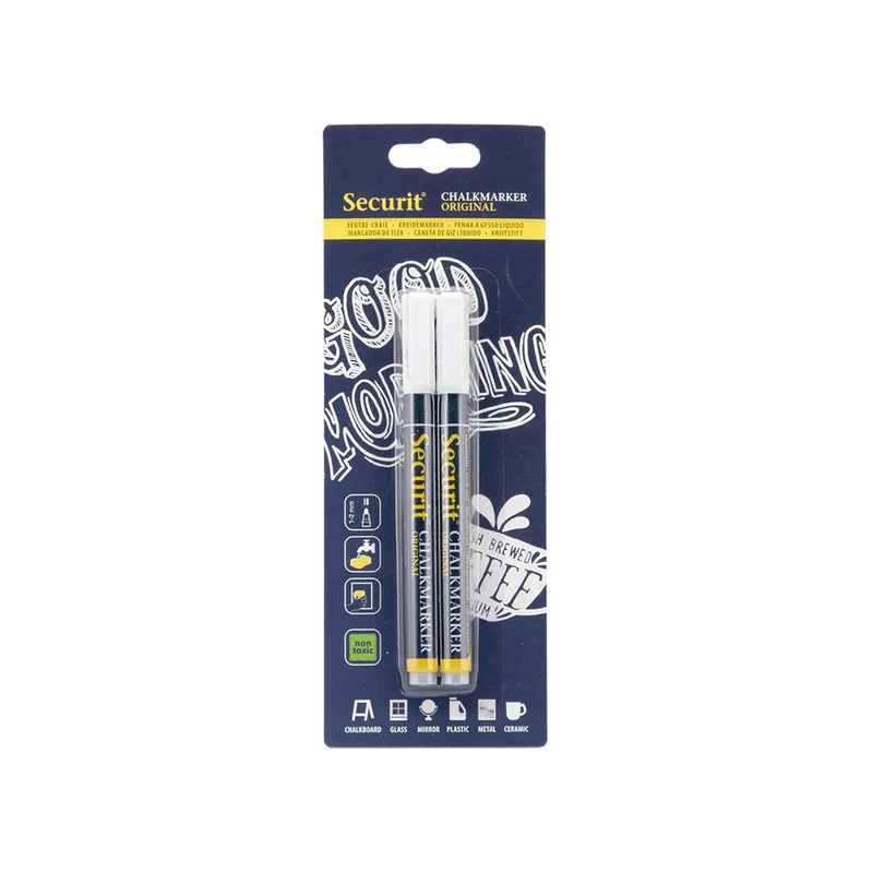 Securit® Kreidemarker, 1-2mm, 2er-Set, Weiss