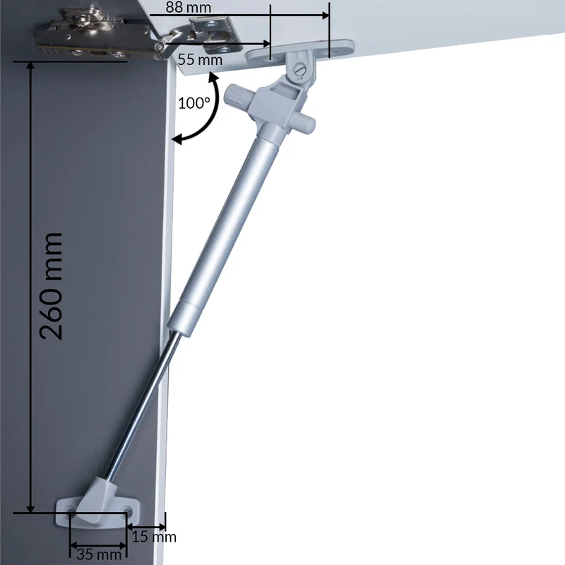 Gasdruckfeder mit Softclose Funktion 50 - 200 Newton