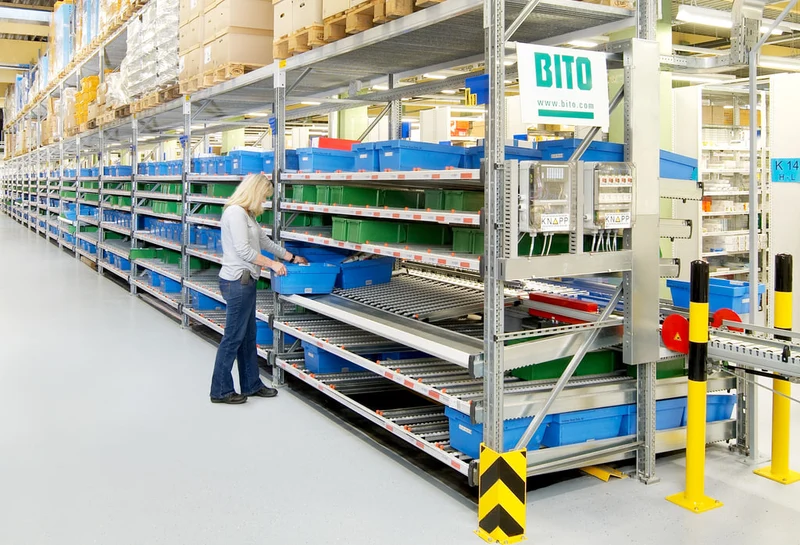 Einzelsegmente mit Rollenbahn für das Palettenregal
