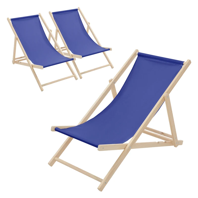 ECD Germany | Gartenliege klappbar aus Holz Strandliege Strandstuhl Sonnenliege