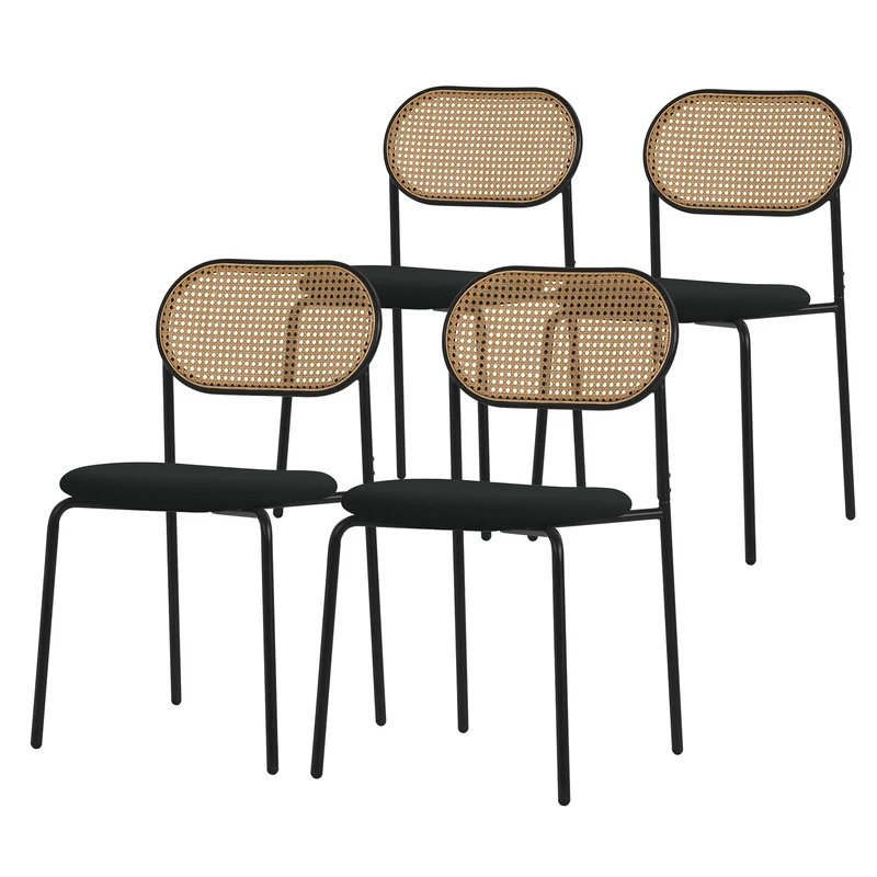 Esszimmerstuhl 2er Set in Rattan Optik mit Rückenlehne bis 120 Kg ML-Design