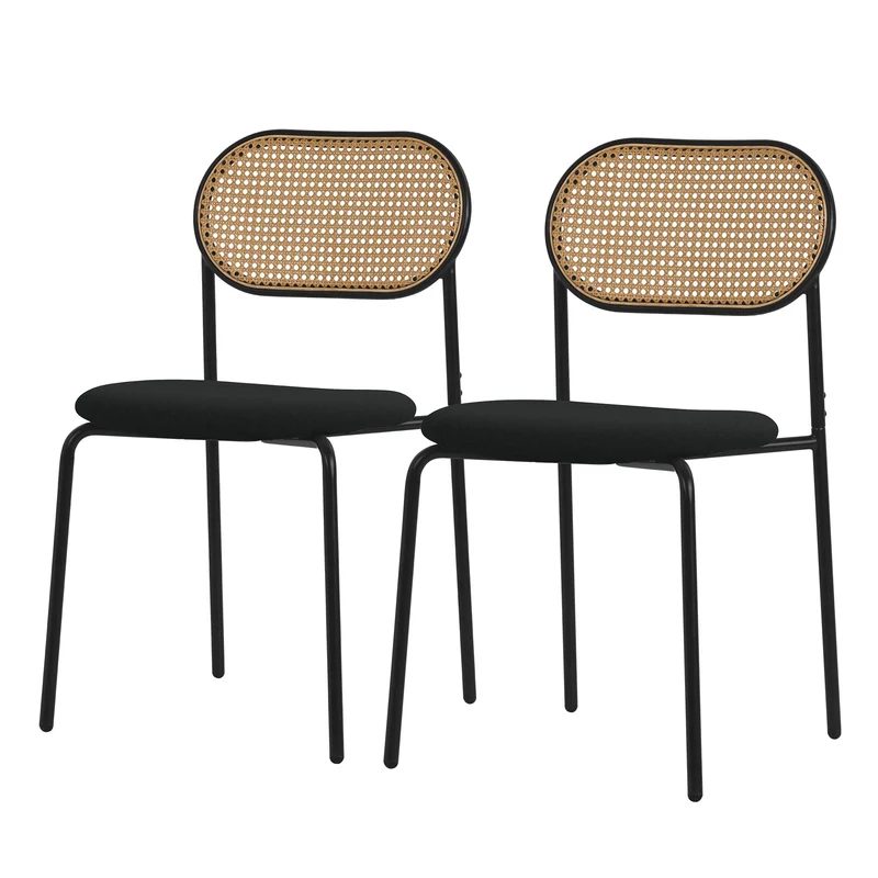 Esszimmerstuhl 2er Set in Rattan Optik mit Rückenlehne bis 120 Kg ML-Design