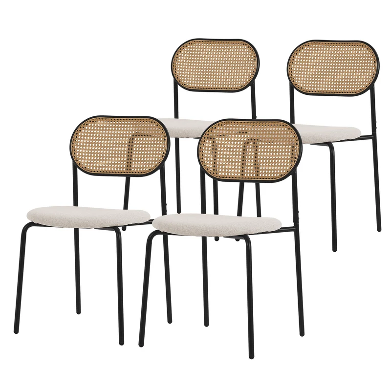 Esszimmerstuhl 2er Set in Rattan Optik mit Rückenlehne bis 120 Kg ML-Design