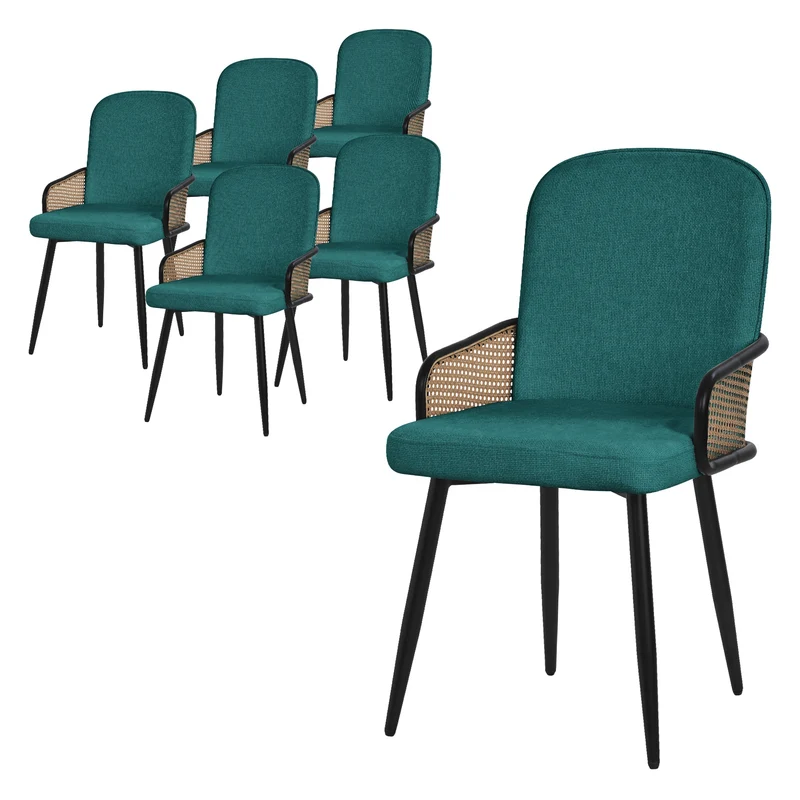 ML-Design | Esszimmerstuhl Set mit Metallbeinen Rücken- & Armlehne 51x91x61 cm, bis 120 kg, Küchenstuhl Wohnzimmerstuhl Polsterstuhl