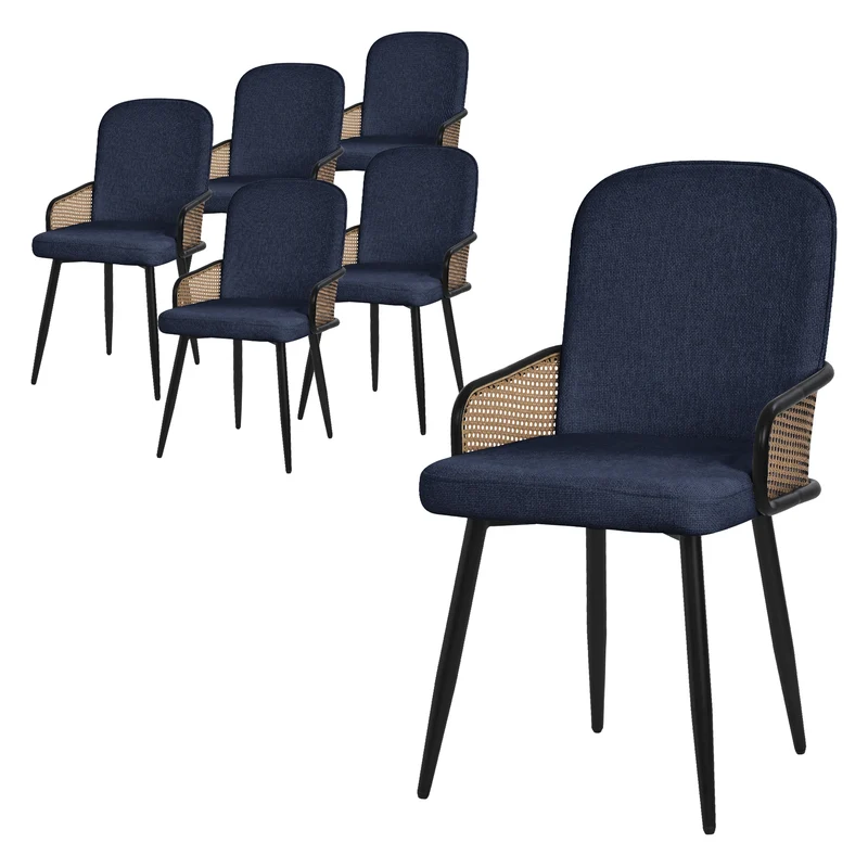 ML-Design | Esszimmerstuhl Set mit Metallbeinen Rücken- & Armlehne 51x91x61 cm, bis 120 kg, Küchenstuhl Wohnzimmerstuhl Polsterstuhl