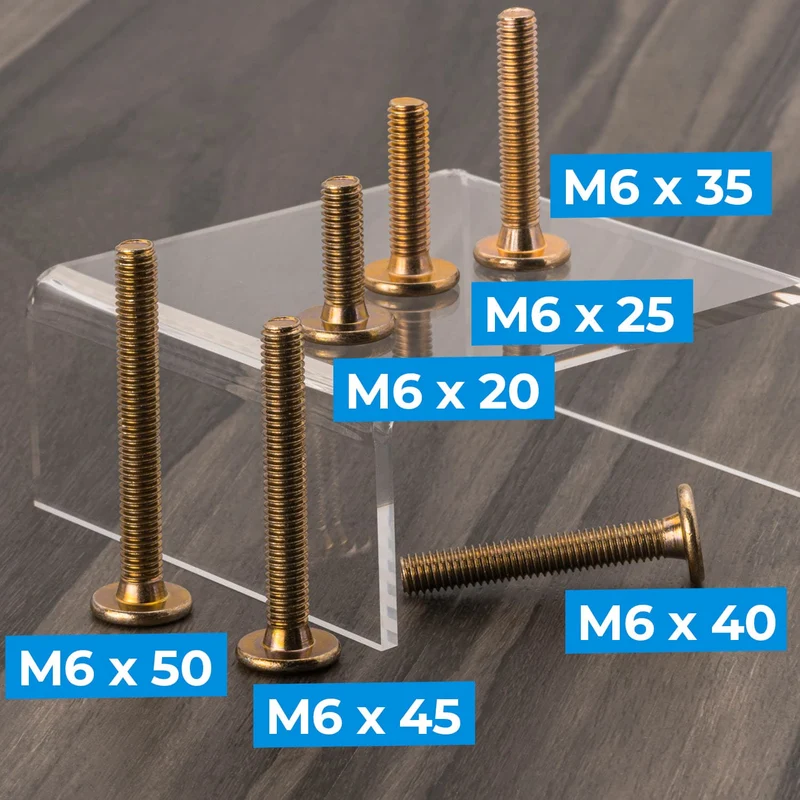 10x Flachkopfschrauben M6 Gelb verzinkt
