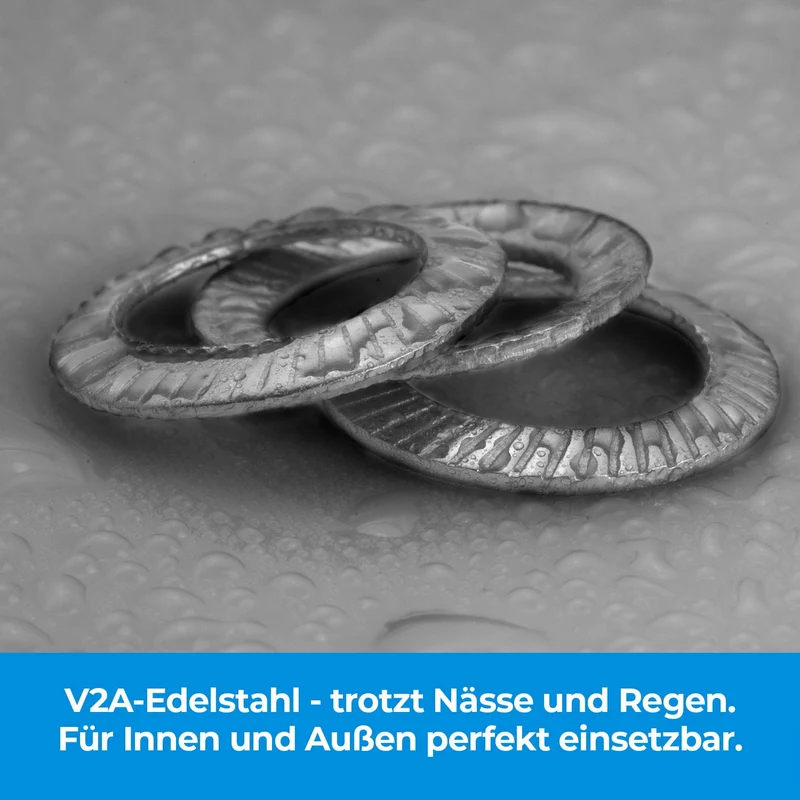 10x Sicherungsscheiben Form S aus Edelstahl A2 V2A