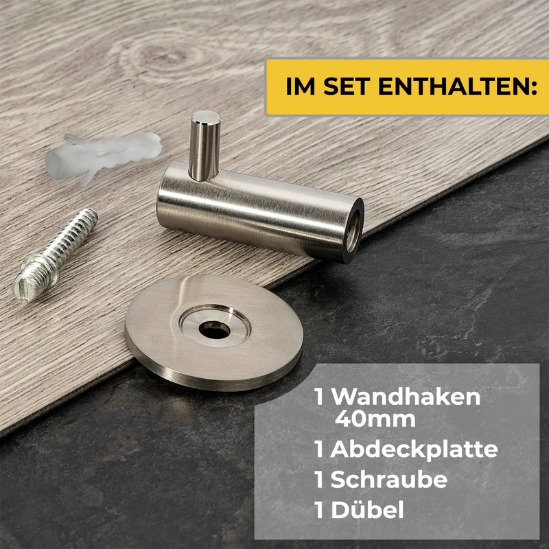 Wandhaken aus Edelstahl - Länge: 40mm