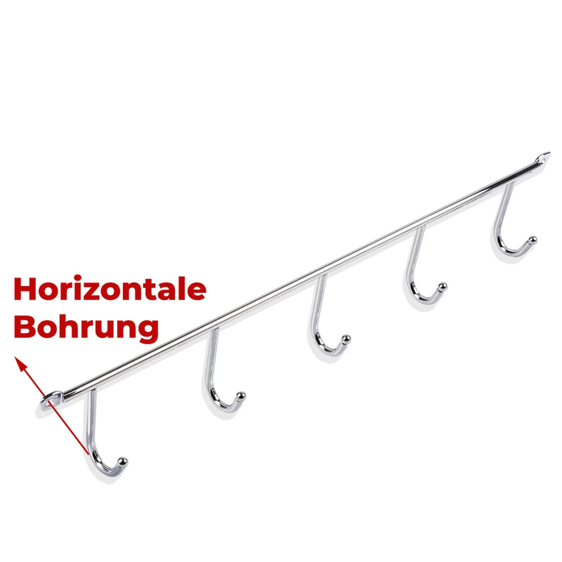 Unterbau-Hakenleiste Chrom 400mm Unterbauhaken Ordnungssystem Küchenhakenleiste