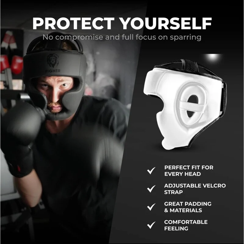 B-Ware FIGHTR MMA Kopfschutz Kopfschutz mit ergonomischem Design für Kickboxen Größe XL