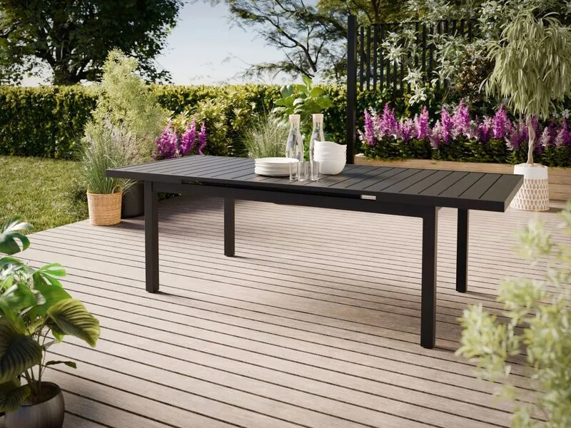 B-Ware Gartentisch Outdoor Tisch Grovedale ausziehbar 240cm x 100cm anthrazit für 8