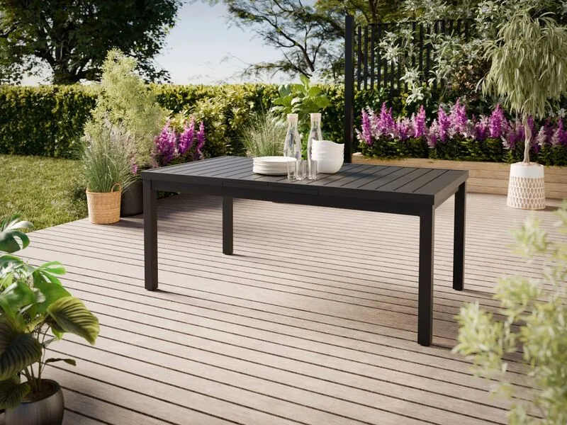 B-Ware Gartentisch Outdoor Tisch Grovedale ausziehbar 240cm x 100cm anthrazit für 8