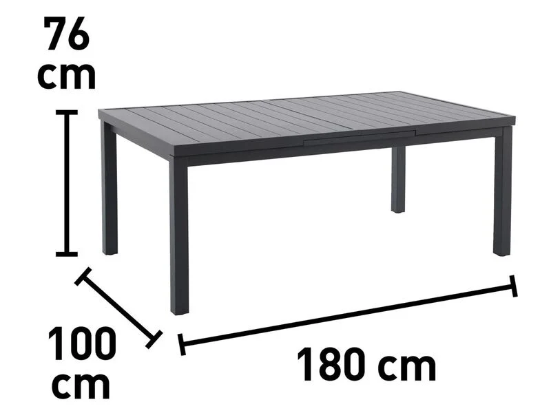 B-Ware Gartentisch Outdoor Tisch Grovedale ausziehbar 240cm x 100cm anthrazit für 8
