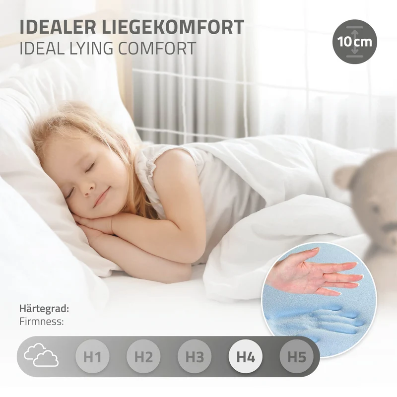 ML-Design | Kinderbett Fußballtor mit Matratze H:10cm, 90x200 cm aus massivem Kiefernholz Holzbett mit Lattenrost & Tornetz Handballtor