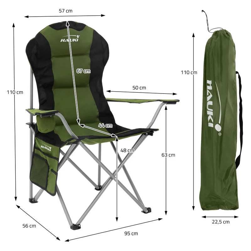 Camping Set 3-teilig mit Klapptisch Braun und 2 Campingstühlen Khaki HAUKI