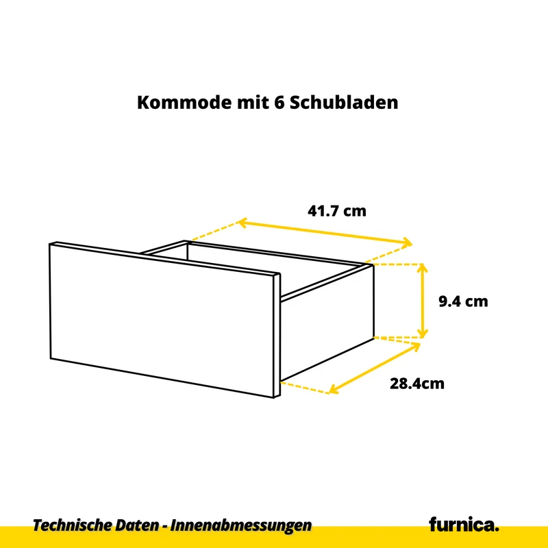 GABRIEL - Kommode / Sideboard mit 10 Schubladen (6+4) - Wotan Eiche H92/70cm B160cm T33cm